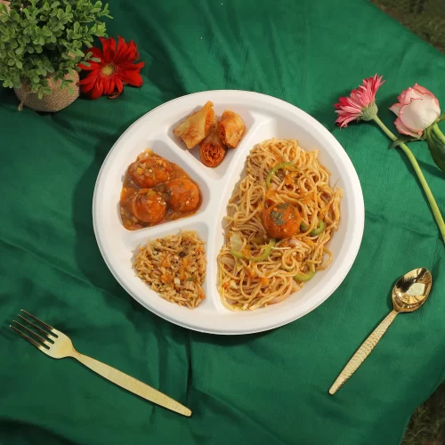 Alternative view of The 12" 4 Compartment Round Plate