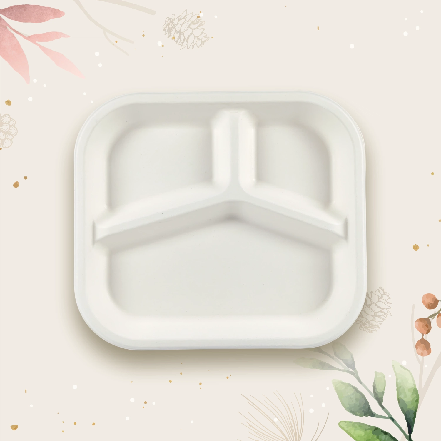 The 3 Compartment Rectangle Meal Tray