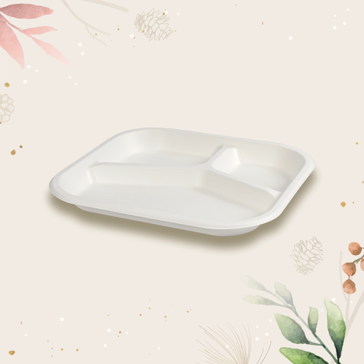 The 3 Compartment Rectangle Meal Tray - Image 4