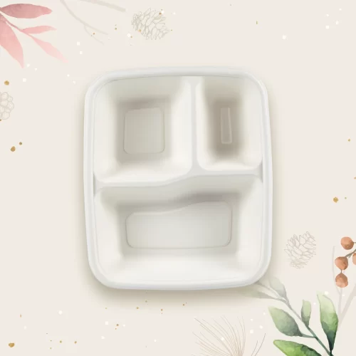 The 3 Compartment Square Meal Tray