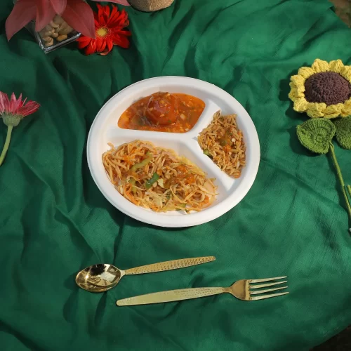 Alternative view of The 9" 3 Compartment Round Plate